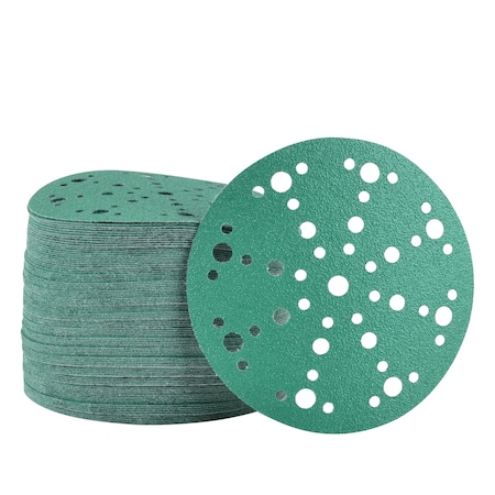 Legit Grit 6 inch Sand paper Disc, 49-Hole, 80 Grit, 100PK LG6-4980-100